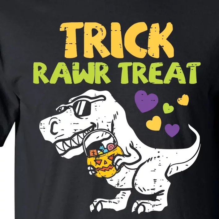 Kids Trick Rawr Treat Dinosaur Trex Boy Halloween Kids Tall T-Shirt