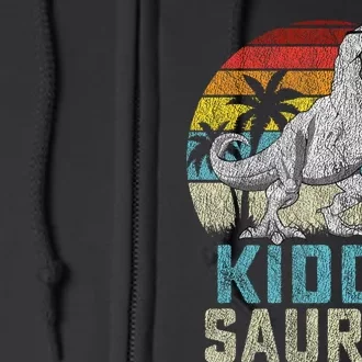 Kiddosaurus T Rex Dinosaur Kiddo Saurus FatherS Family Full Zip Hoodie