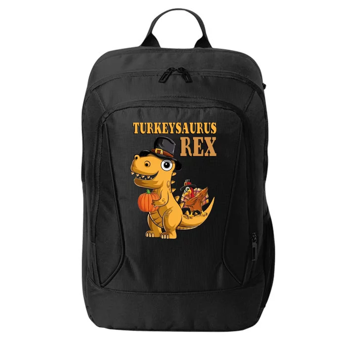 Kids Turkeysaurus Rex Turkey Dino Thanksgiving City Backpack