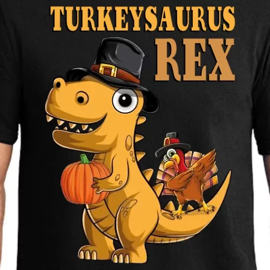 Kids Turkeysaurus Rex Turkey Dino Thanksgiving Pajama Set