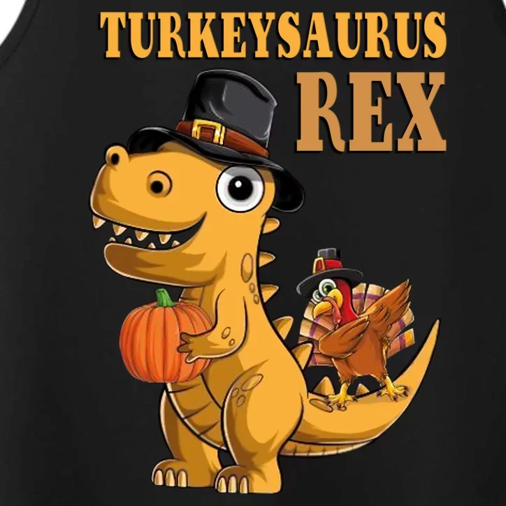 Kids Turkeysaurus Rex Turkey Dino Thanksgiving Performance Tank