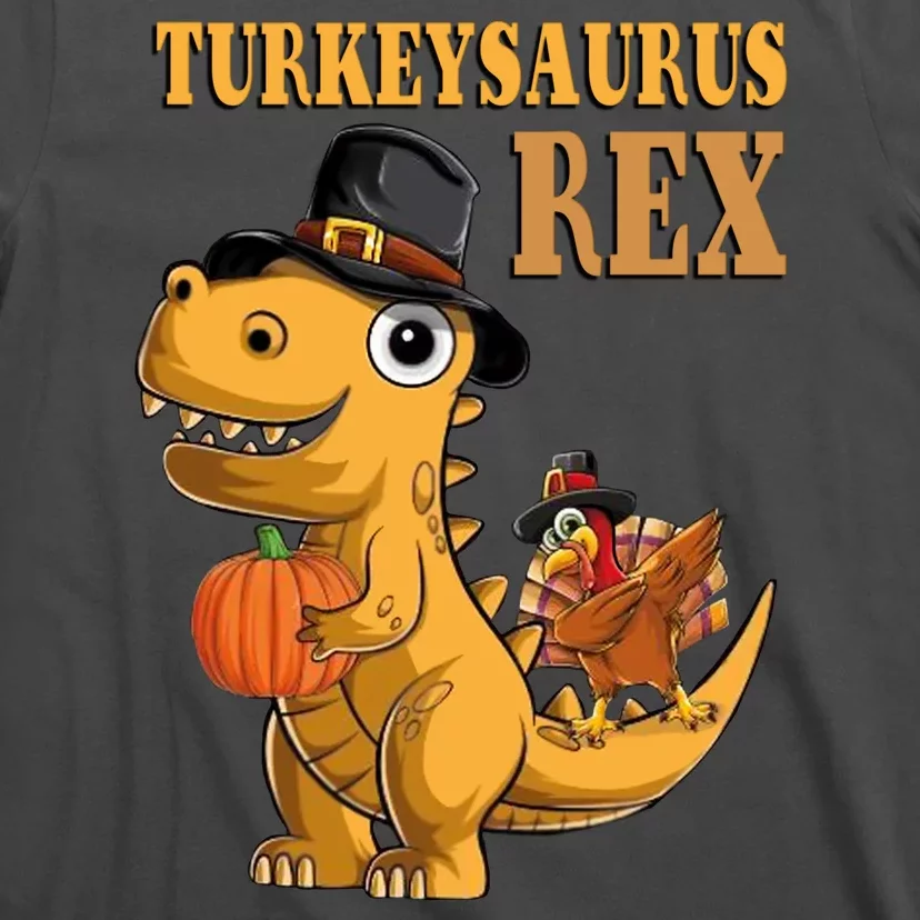 Kids Turkeysaurus Rex Turkey Dino Thanksgiving T-Shirt