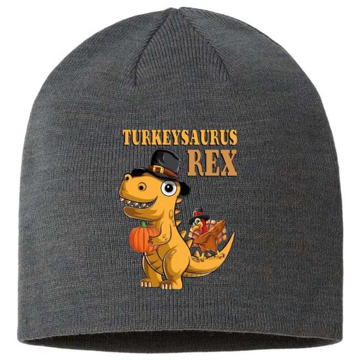 Kids Turkeysaurus Rex Turkey Dino Thanksgiving 8 1/2in Sustainable Knit Beanie