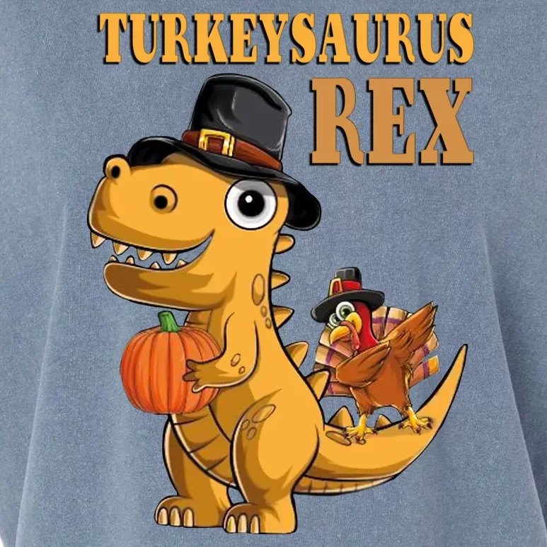 Kids Turkeysaurus Rex Turkey Dino Thanksgiving Garment-Dyed Women's Muscle Tee