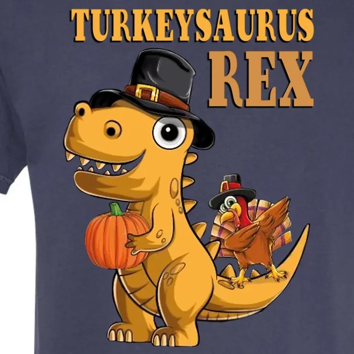 Kids Turkeysaurus Rex Turkey Dino Thanksgiving Garment-Dyed Heavyweight T-Shirt