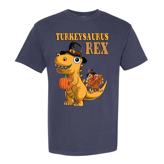 Kids Turkeysaurus Rex Turkey Dino Thanksgiving Garment-Dyed Heavyweight T-Shirt