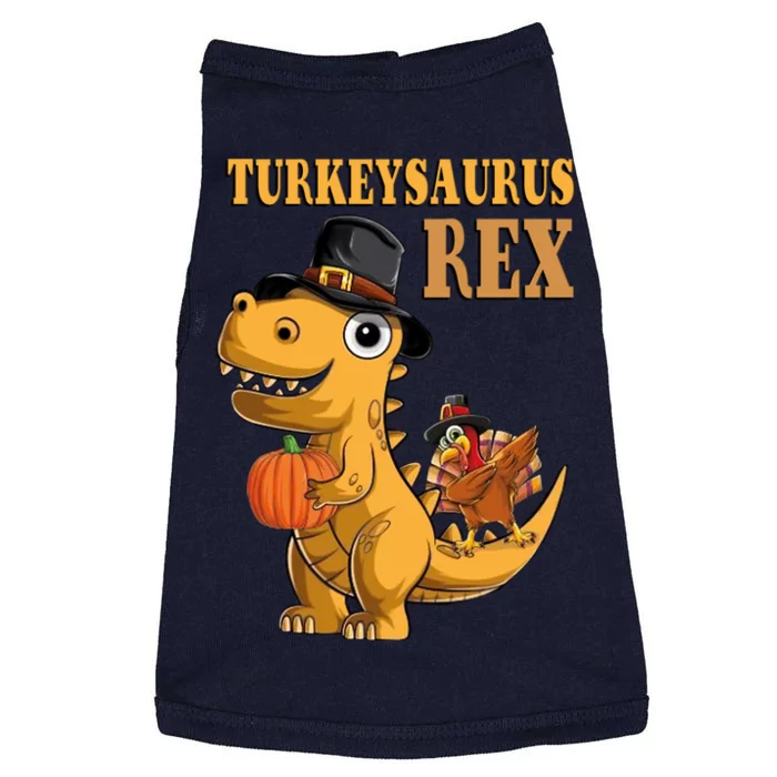 Kids Turkeysaurus Rex Turkey Dino Thanksgiving Doggie Tank