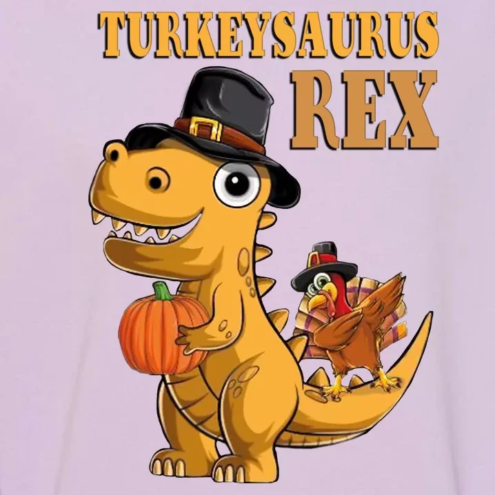 Kids Turkeysaurus Rex Turkey Dino Thanksgiving Garment-Dyed Sweatshirt