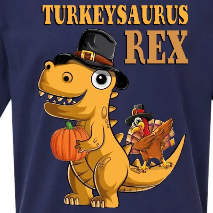 Kids Turkeysaurus Rex Turkey Dino Thanksgiving Sueded Cloud Jersey T-Shirt