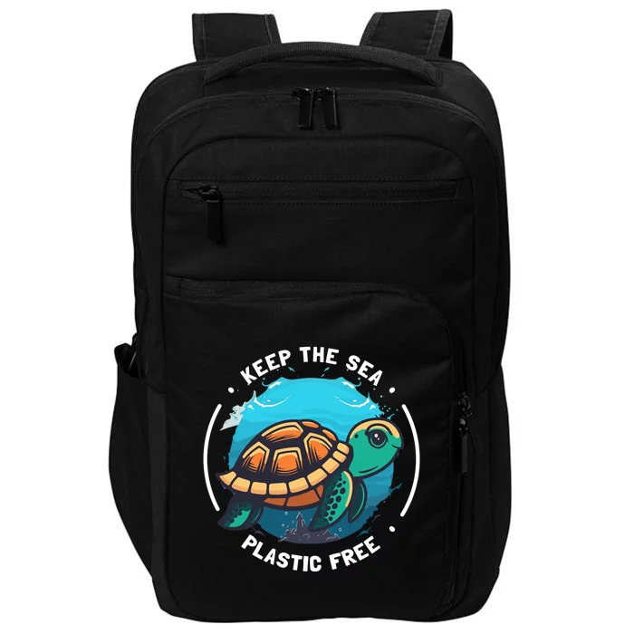 Keep The Sea Plastic Free Earth Day Save Sea Turtle Impact Tech Backpack