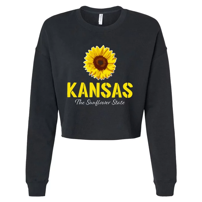 Kansas The Sunflower State Proud Kansan Cropped Pullover Crew