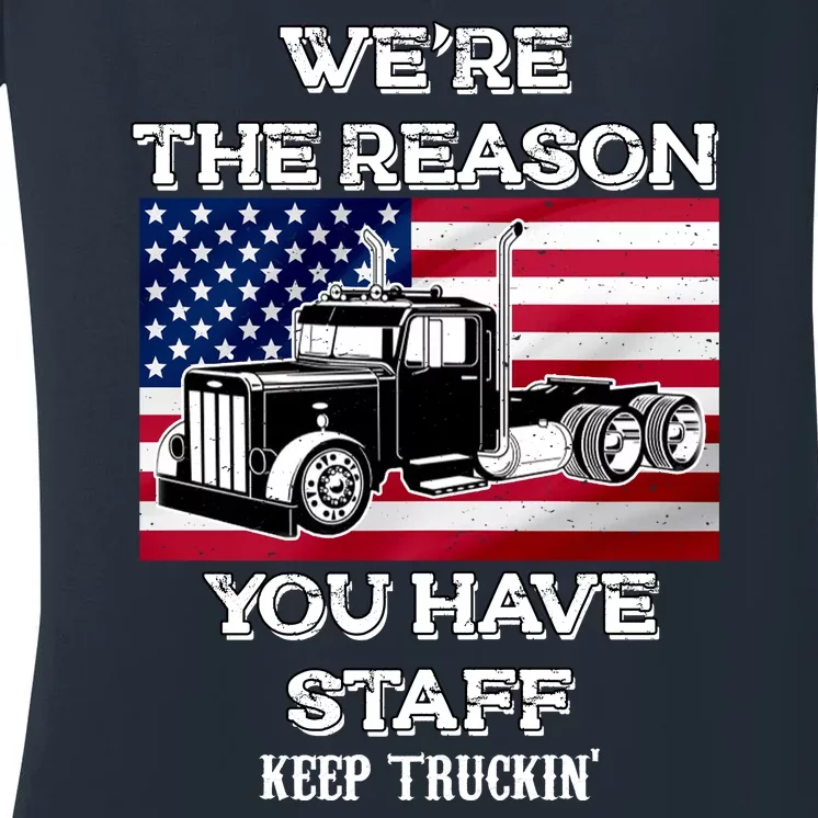 Keep Truckin Staff USA Women's V-Neck T-Shirt