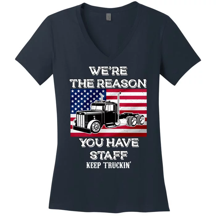 Keep Truckin Staff USA Women's V-Neck T-Shirt