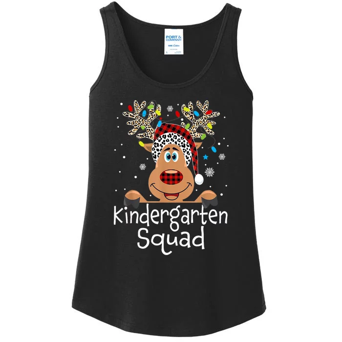 Kindergarten Teacher Squad Reindeer Funny Teacher Christmas Ladies Essential Tank