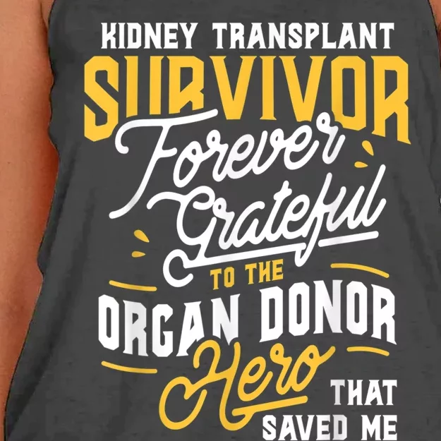 Kidney Transplant Survivor Organ Transplant Kidney Recipient Women's Knotted Racerback Tank