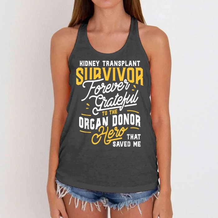 Kidney Transplant Survivor Organ Transplant Kidney Recipient Women's Knotted Racerback Tank