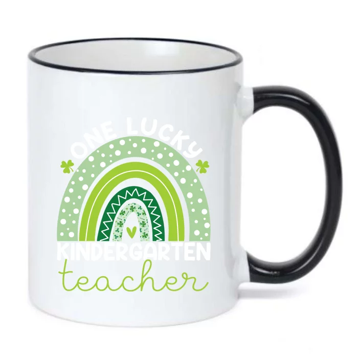 Kindergarten Teacher St Patricks One Lucky Teacher Rainbow Funny Gift Black Color Changing Mug