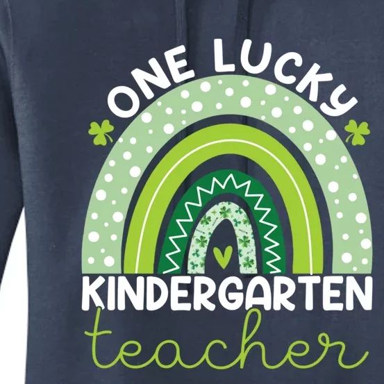 Kindergarten Teacher St Patricks One Lucky Teacher Rainbow Funny Gift Women's Pullover Hoodie