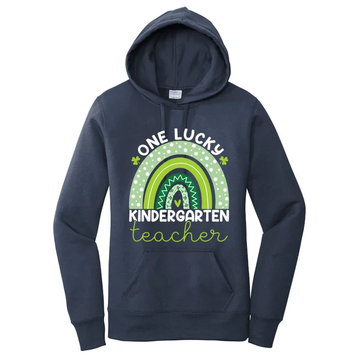 Kindergarten Teacher St Patricks One Lucky Teacher Rainbow Funny Gift Women's Pullover Hoodie