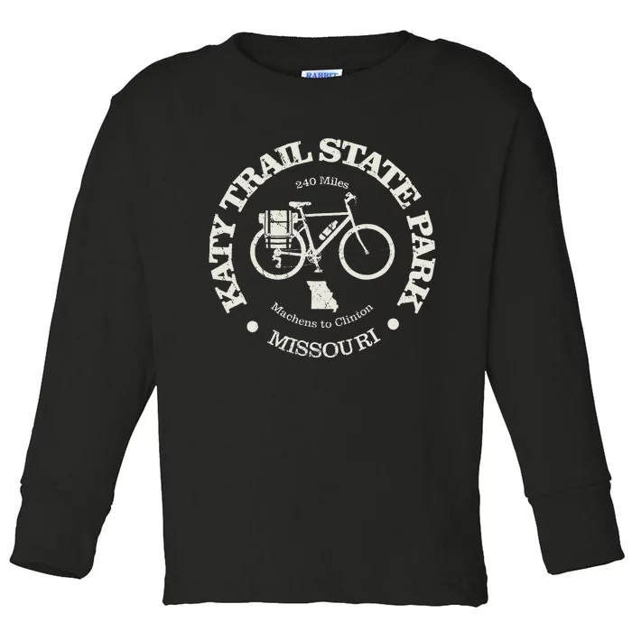 Katy Trail State Vintage Cycling State Park Missouri Bike Toddler Long Sleeve Shirt