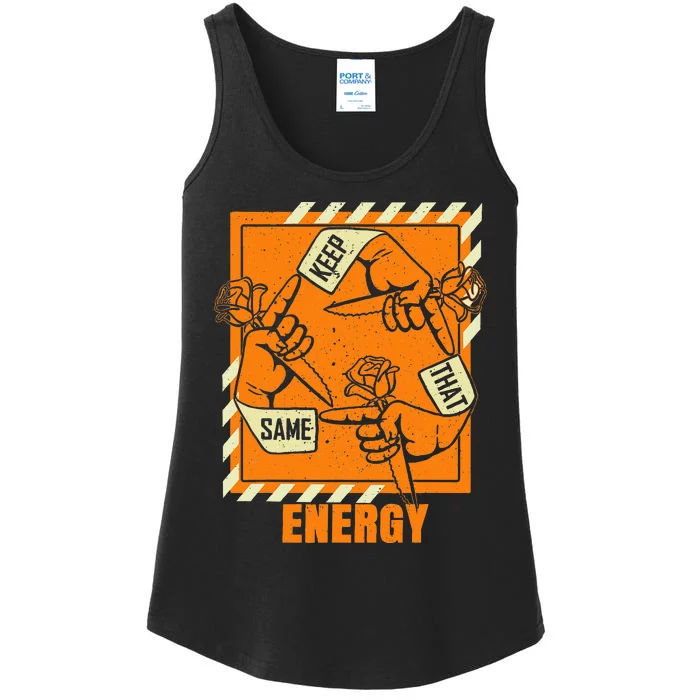 Keep That Same Energy Orange Color Graphic Ladies Essential Tank