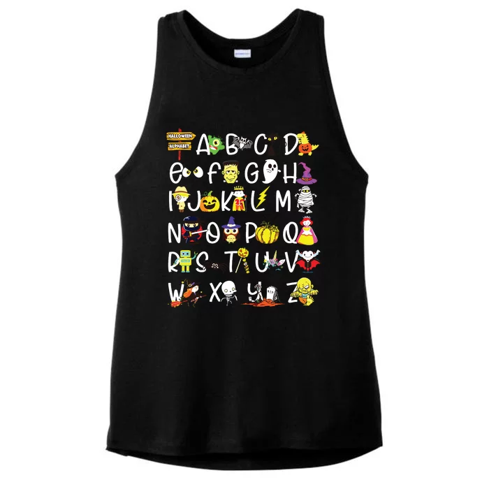 Kindergarten Teacher Student Abc Alphabet Halloween Ladies Tri-Blend Wicking Tank