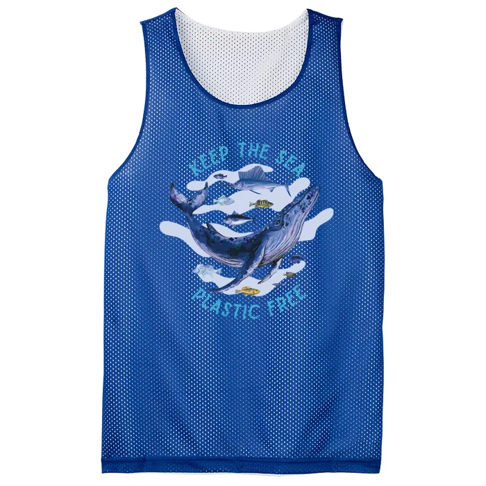 Keep The Sea Plastic Free Animal Beluga Whale Gift Mesh Reversible Basketball Jersey Tank