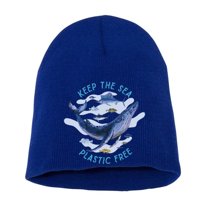 Keep The Sea Plastic Free Animal Beluga Whale Gift Short Acrylic Beanie