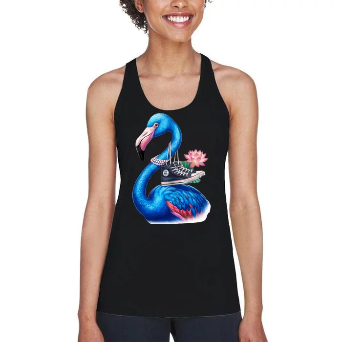 Kamala The Stylish Flamingo Takes Flight Women's Racerback Tank