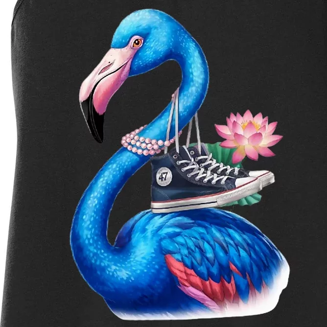 Kamala The Stylish Flamingo Takes Flight Women's Racerback Tank