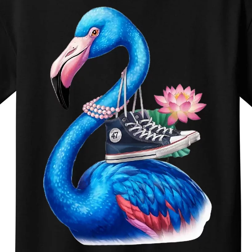 Kamala The Stylish Flamingo Takes Flight Kids T-Shirt