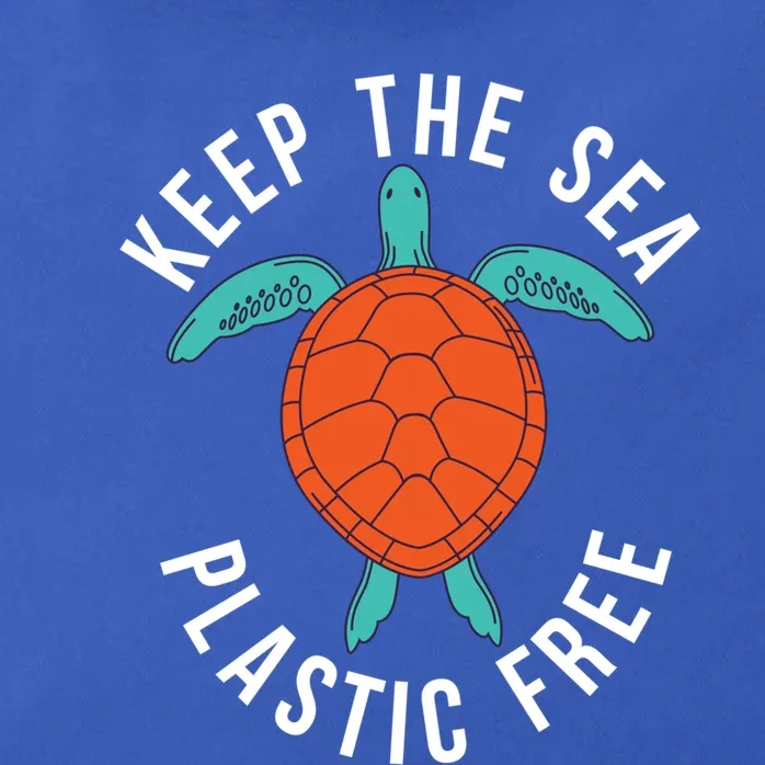 Keep The Sea Plastic Free Cute Sea Turtle Lover Meaningful Gift Zip Tote Bag