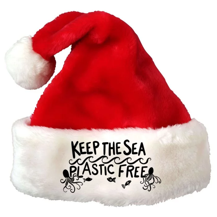 Keep The Sea Plastic Free Earth Day Reduce Reuse Recycle Gift Premium Christmas Santa Hat