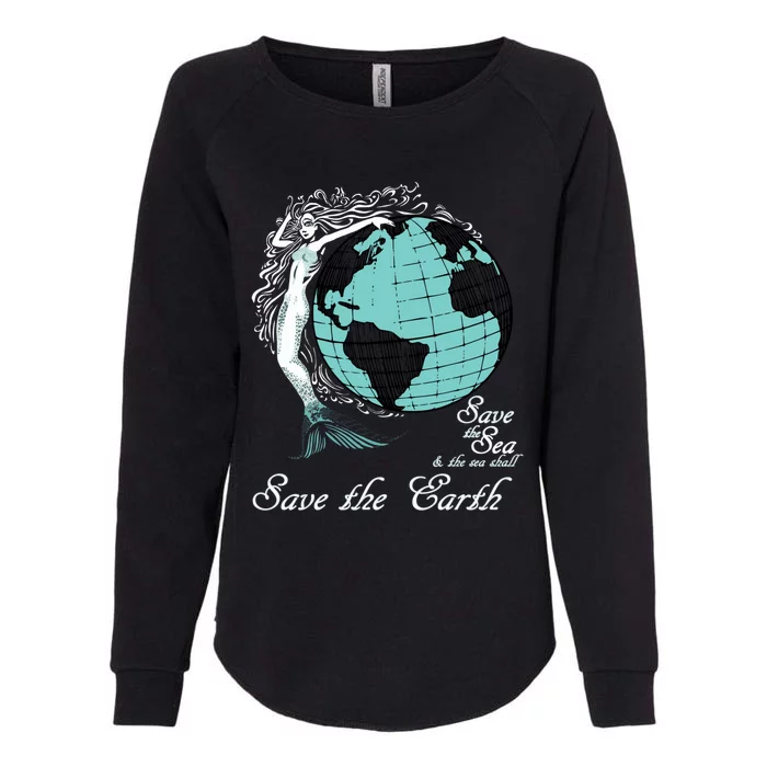 Keep The Sea Plastic Free Environtal Vintage Mermaid Cute Gift Womens California Wash Sweatshirt