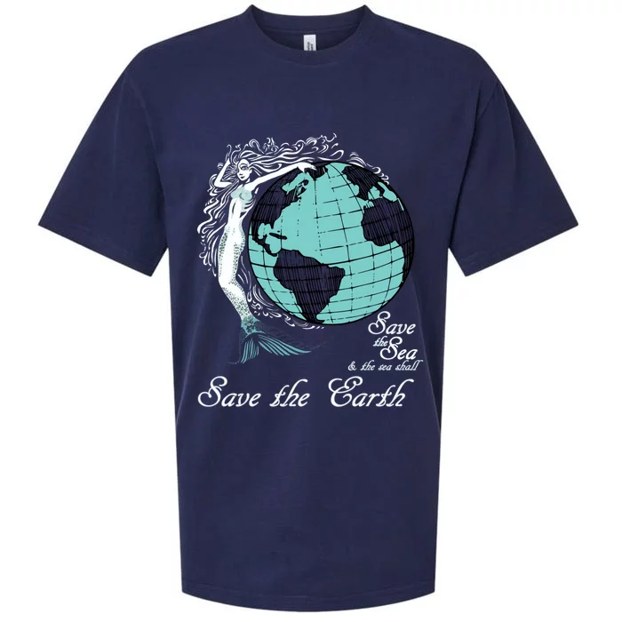 Keep The Sea Plastic Free Environtal Vintage Mermaid Cute Gift Sueded Cloud Jersey T-Shirt