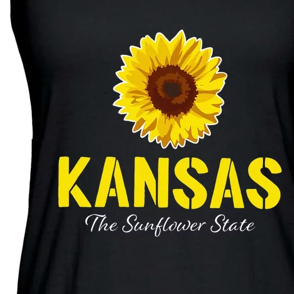 Kansas The Sunflower State Proud Kansan Ladies Essential Flowy Tank