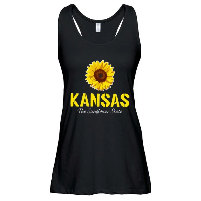 Kansas The Sunflower State Proud Kansan Ladies Essential Flowy Tank