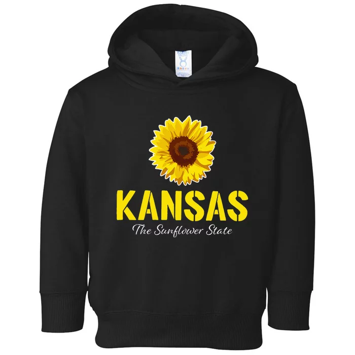 Kansas The Sunflower State Proud Kansan Toddler Hoodie