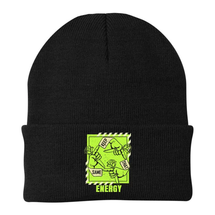 Keep That Same Energy Green Color Graphic Knit Cap Winter Beanie