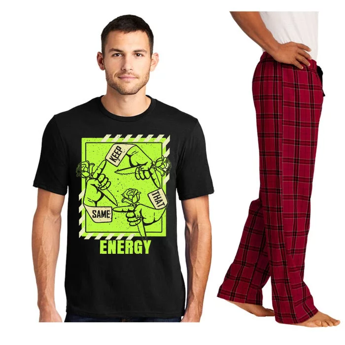 Keep That Same Energy Green Color Graphic Pajama Set