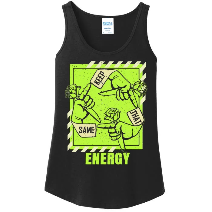 Keep That Same Energy Green Color Graphic Ladies Essential Tank