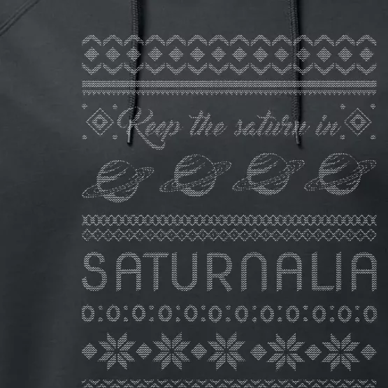 Keep The Saturn In Saturnalia Roman Ugly Christmas Performance Fleece Hoodie