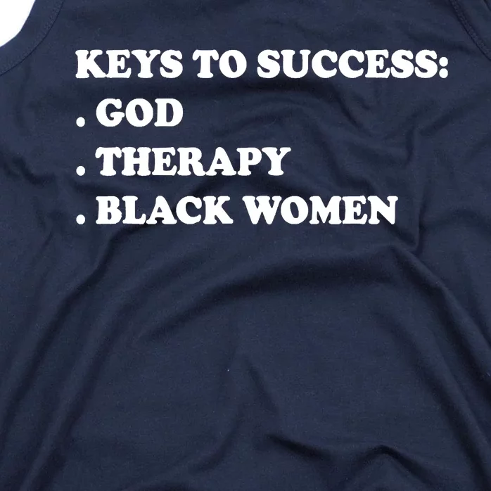 Keys To Success God Therapy Black Women Tank Top