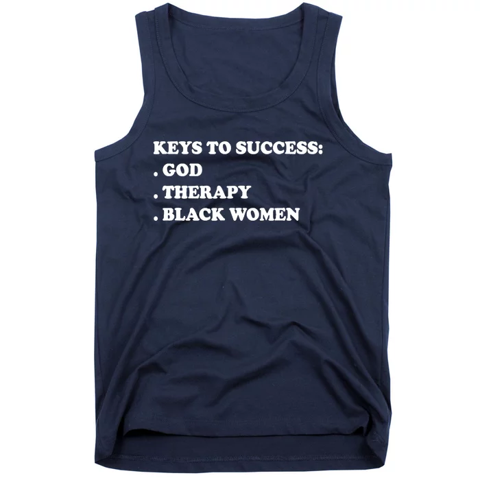 Keys To Success God Therapy Black Women Tank Top