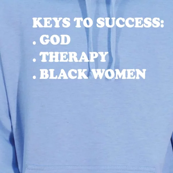 Keys To Success God Therapy Black Women Unisex Surf Hoodie