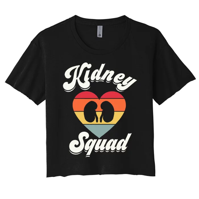 Kidney Team Squad Nephrology Nurse Dialysis Technician Tech Women's Crop Top Tee