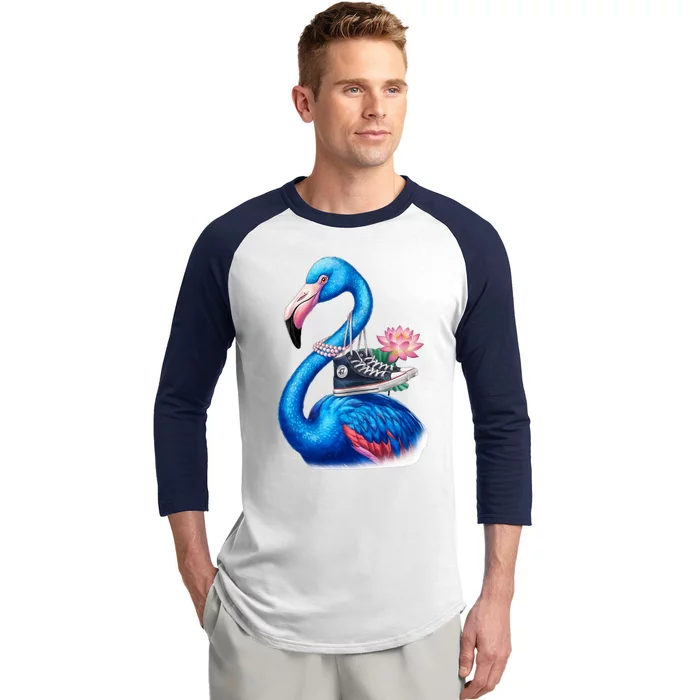 Kamala The Stylish Flamingo Takes Flight Baseball Sleeve Shirt