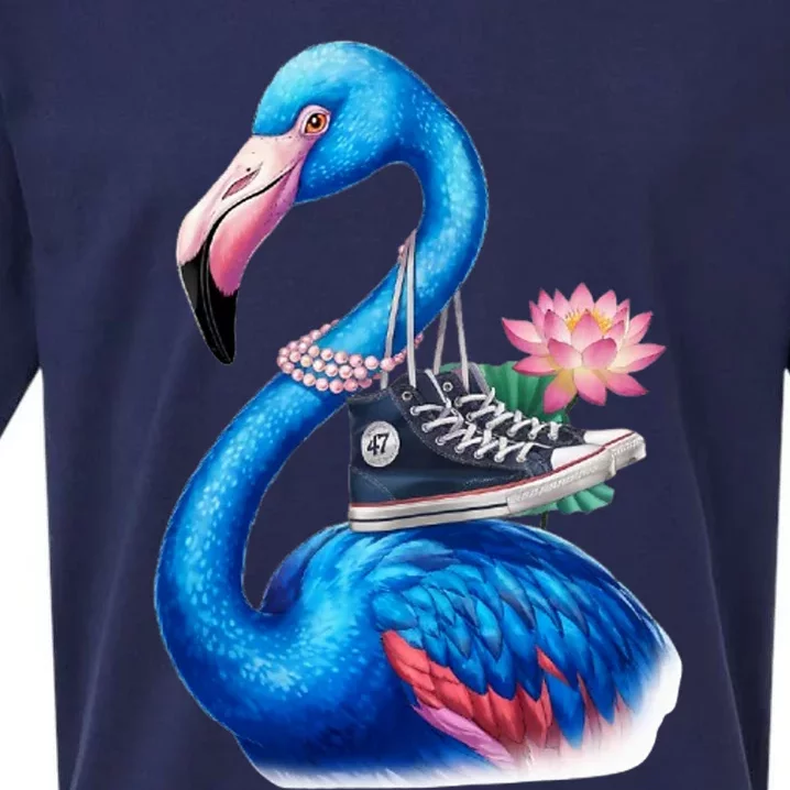 Kamala The Stylish Flamingo Takes Flight Sueded Cloud Jersey T-Shirt