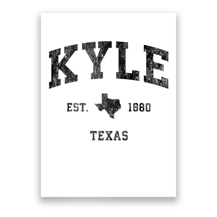 Kyle Texas Tx Vintage Athletic Black Sports Poster