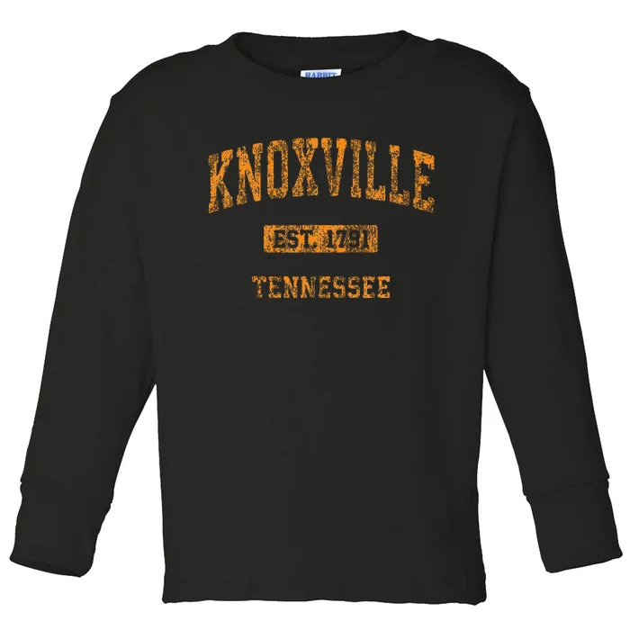 Knoxville Tennessee Tn Vintage Athletic Sports Toddler Long Sleeve Shirt